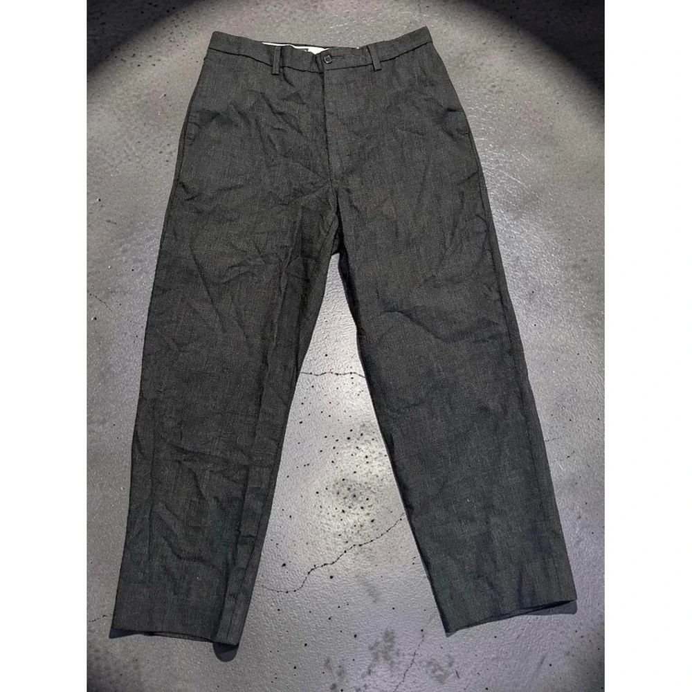 VTG Gap Mens Relaxed Fit 100% Wool Trousers Charcoal Gray Straight Leg 33x28